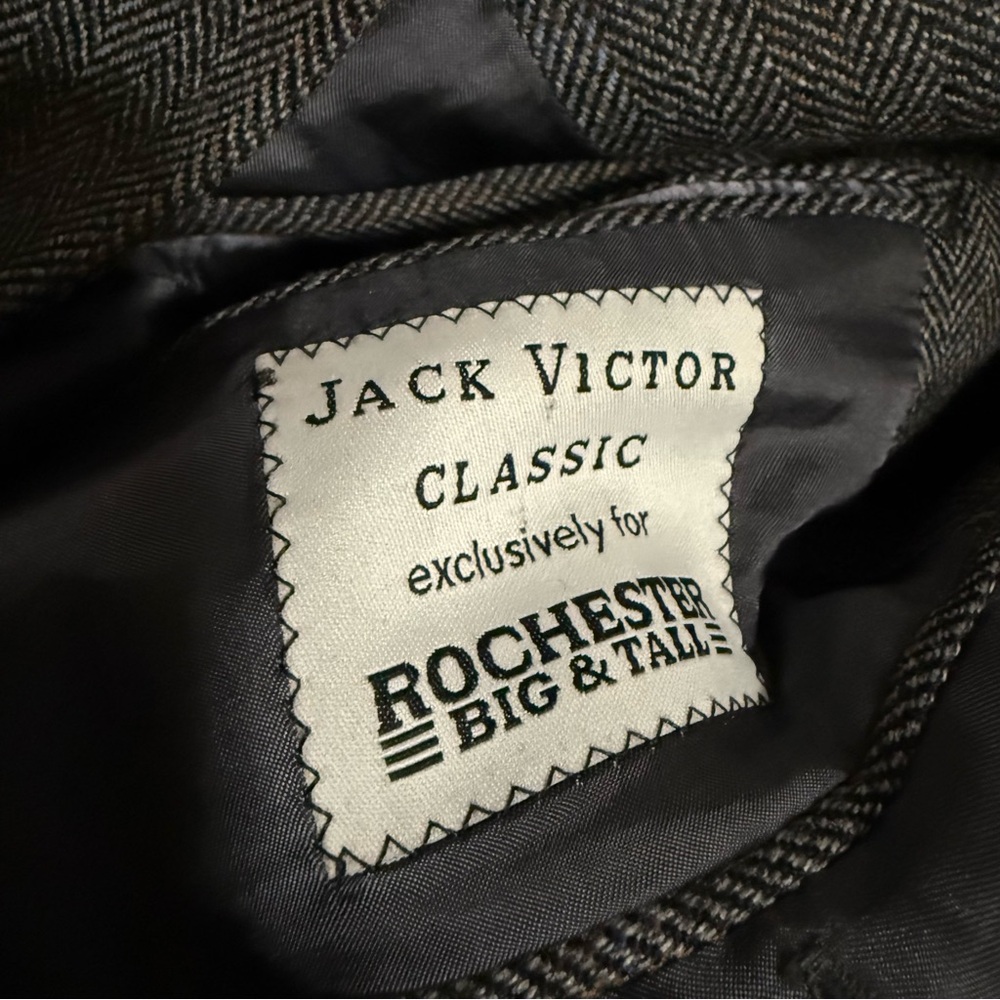 Jack Victor Classic Rochester Big & Tall Men’s Blazer 52L Kingwood SPJ Wool Gray